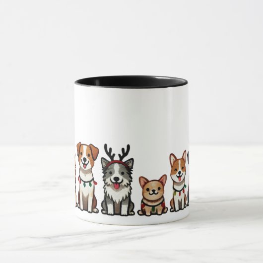 Chiens de Noël Mugs (Centre)