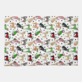Chiens de Noël Pitbull Serviette de cuisine (Horizontal)