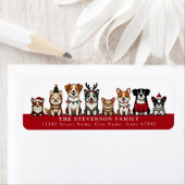 Chiens de Noël Retourner l'adresse Étiquettes (En situation)