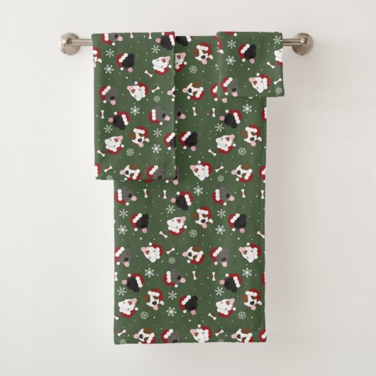 Chiens de Noël sur Vert (En situation)