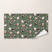 Chiens de Noël sur Vert (Serviette à main)