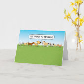 Chiens de renflouement de cul drôle Carte d'annive (Fleur jaune)