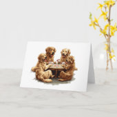 Chiens De Retriever Mignons Jouer Des Cartes (Fleur jaune)
