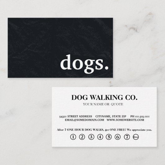 Chiens de tableau moderne. carte punch de fidélité (Devant / Derrière)