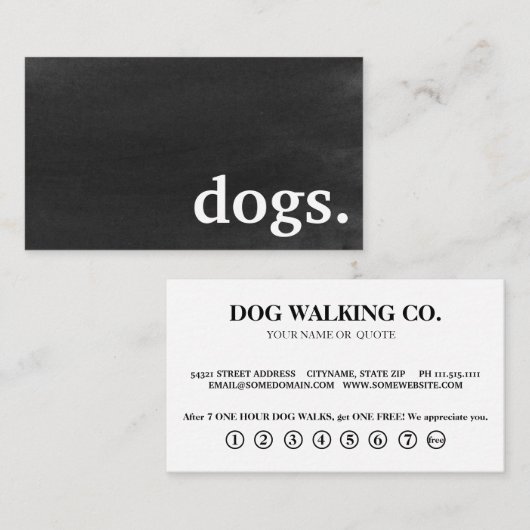 Chiens de tableau moderne. carte punch de fidélité (Devant / Derrière)