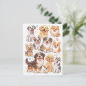 Chiens drôles. Carte postale (Debout devant)