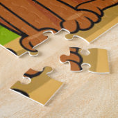 Chiens drôles dans le puzzle du parc (Côté)