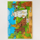 Chiens drôles dans le puzzle du parc (Vertical)