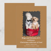 Chiens drôles et mignons disant carte de vacances  (Devant / Derrière)