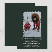Chiens drôles mignons disant carte de vœux de Noël (Devant / Derrière)