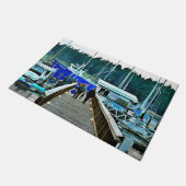 Chiens et bateaux sur le tapis de porte de l'île L (Incliné)