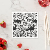 Chiens et chats Cartoon" serviettes en papier (En situation)