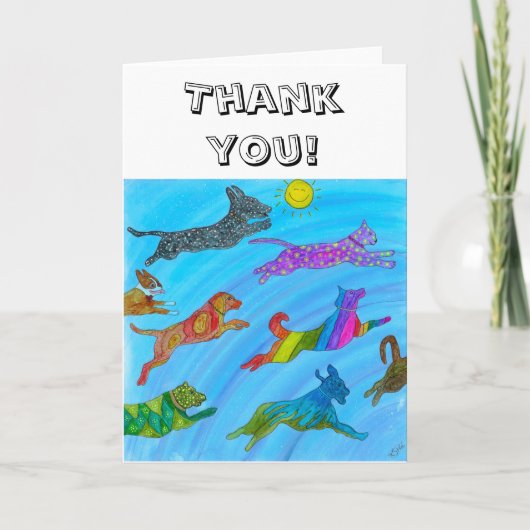 Chiens et chats mignons Sauter pour la carte de vo (Devant)