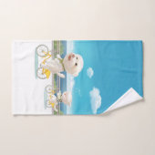 Chiens et chats Vélo en mer (Serviette à main)
