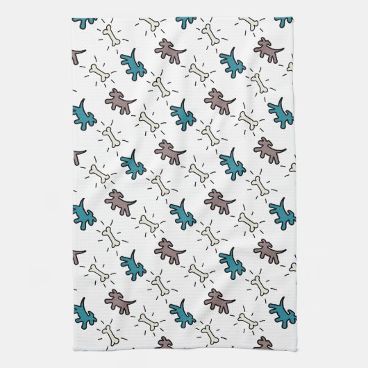 Chiens et os de style Graffiti serviette de chien (Vertical)