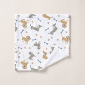 Chiens et pattes Dachshund Cute Pastel (Gant de toilette)