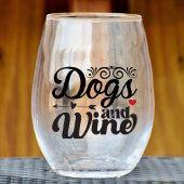 Chiens et vin Verre impeccable