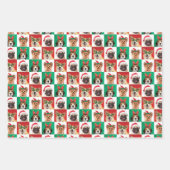 Chiens Festif Noël Enveloppement Feuilles de papie (Devant 2)