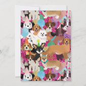 Chiens fête fête fête chiot fête Invitation (Dos)