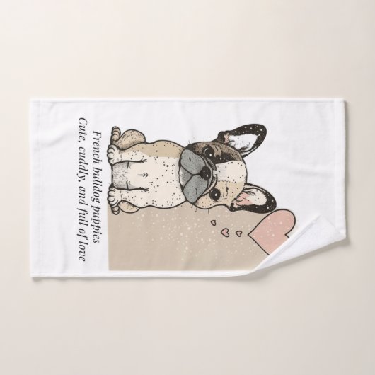 Chiens français - Mignonnes et pleins d'amour (Serviette à main)