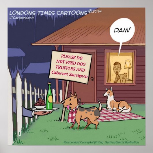 Chiens Gourmet Affiche Drôle (Devant)