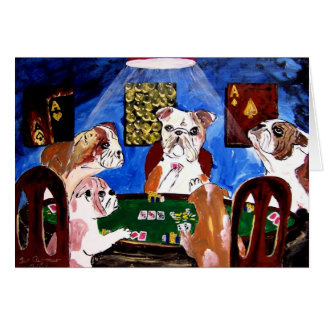CHIENS JOUANT DES AS DE QUADRUPLE DE TISONNIER
