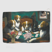 Chiens jouant la serviette de golf (Horizontal)