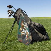 Chiens jouant la serviette de golf (Vert)