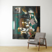 Chiens jouant la tapisserie d'heure-milliampère (En situation)