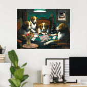 Chiens jouant Mah Jongg Poster (Bureau à domicile)