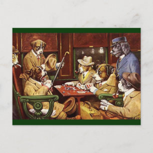 Chiens Jouer aux cartes postales