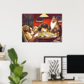 Chiens Jouer aux cartes poster (Bureau à domicile)