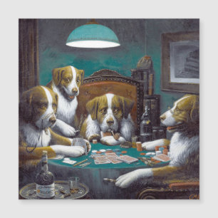 Chiens Jouer Poker Carte magnétique