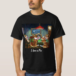 Chiens Jouer Poker T-shirt noir pour hommes