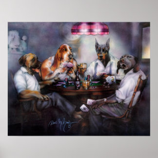 Chiens Jouer Poster Poker
