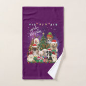 Chiens Joyeux Noël Lumière (Serviette à main)