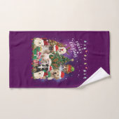 Chiens Joyeux Noël Lumière (Serviette à main)