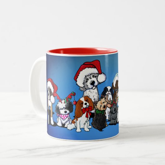 Chiens KiniArt Mug de Noël (Devant gauche)