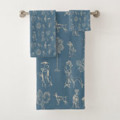 Chiens Lady Toile de Jouy Dark Turquoise (En situation)
