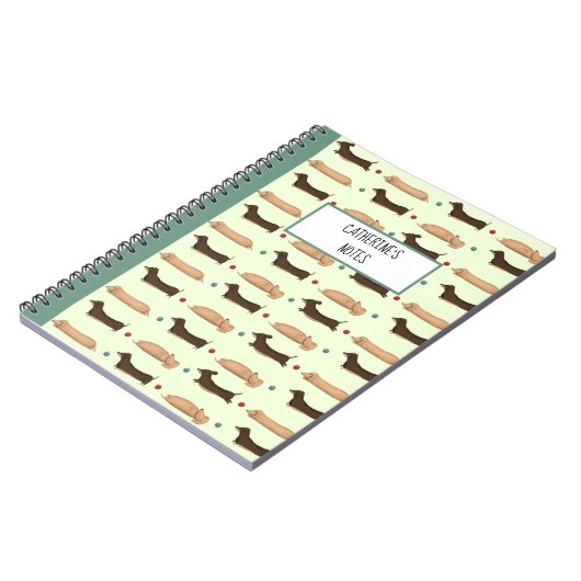 Chiens longs - Carnet vert Dachshunds (Côté gauche)