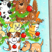 Chiens Merry Christmas carte postale de Nicole Jan