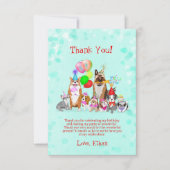 Chiens mignons Anniversaire Fête Paw-ty Merci (Devant)