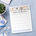 Chiens mignons Bloc-notes personnalisé<br><div class="desc">Personnalisez facilement ce bloc-notes mensuel avec votre nom et votre titre personnalisés. Le design est composé d'une bande de mignons chiots dessinés à la main.</div>