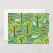 Chiens mignons dans la carte postale de Dog Park (Devant / Derrière)