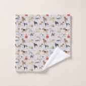 Chiens mignons Design Motif Blanc (Gant de toilette)