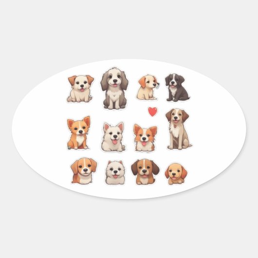 chiens mignons en autocollants (Devant)
