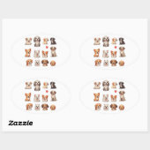 chiens mignons en autocollants (Feuille)