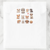chiens mignons en autocollants (Sac)