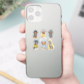 Chiens mignons en Raincoats (2) Stickers (Téléphone)