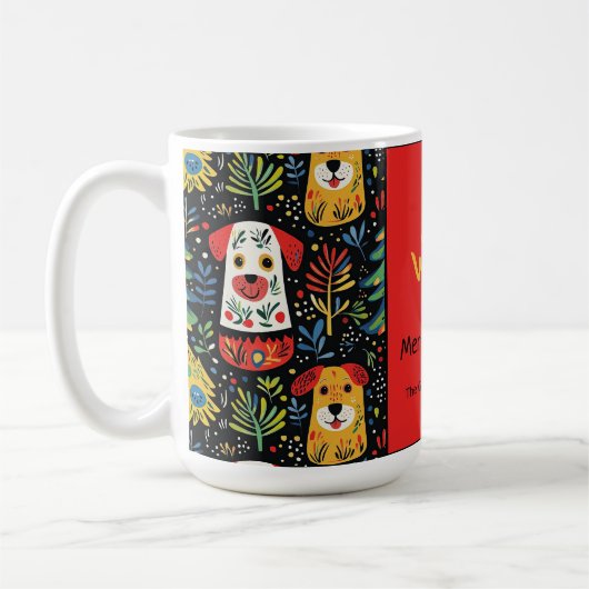 Chiens mignons Mug de Noël (Gauche)